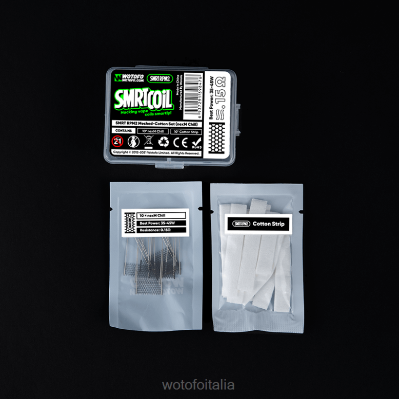 Wotofo SMRT Set di cotone a rete RPM2 nexmesh turbo RDB6V366 Wotofo Vape Review