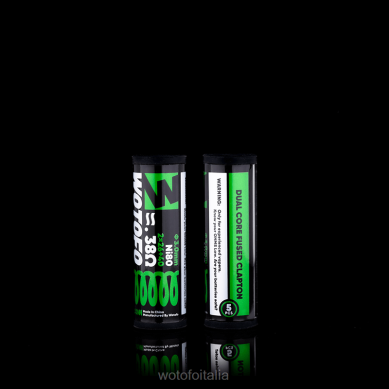 Wotofo bobine precostruite clapton con fusibile dual core 0,38 ohm 5 pz RDB6V325 Wotofo Sigaretta Elettronica