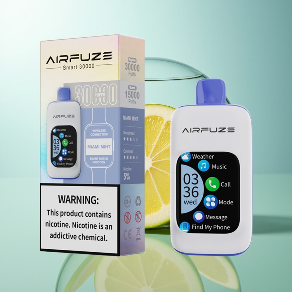 AirFuze Smart 30000 Puff Pod Menta di Miami 5% Display TFT