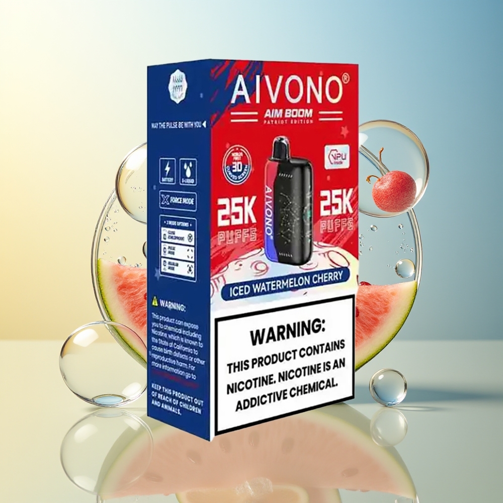 Aivono Aim Boom 25000 Puffs Anguria Ciliegia Ghiacciata Tipo-C Ricarica 650mAh