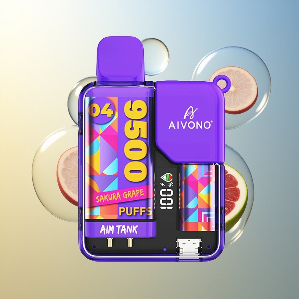 Aivono Aim-Tank 9500 Puff Fiore di Ciliegia Uva 18ml LCD