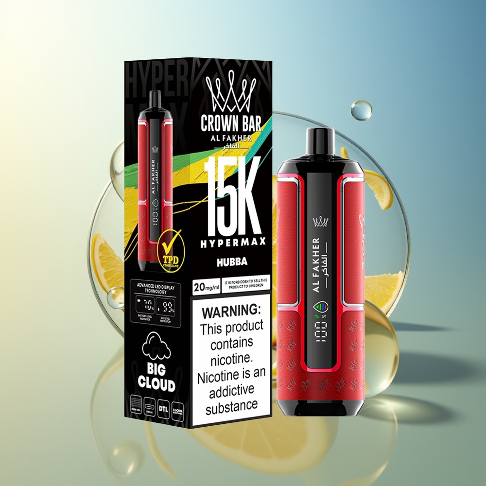 Al Fakher Crown Bar 15K Ipermax Dispositivo Vape Kit Portatile Ricaricabile