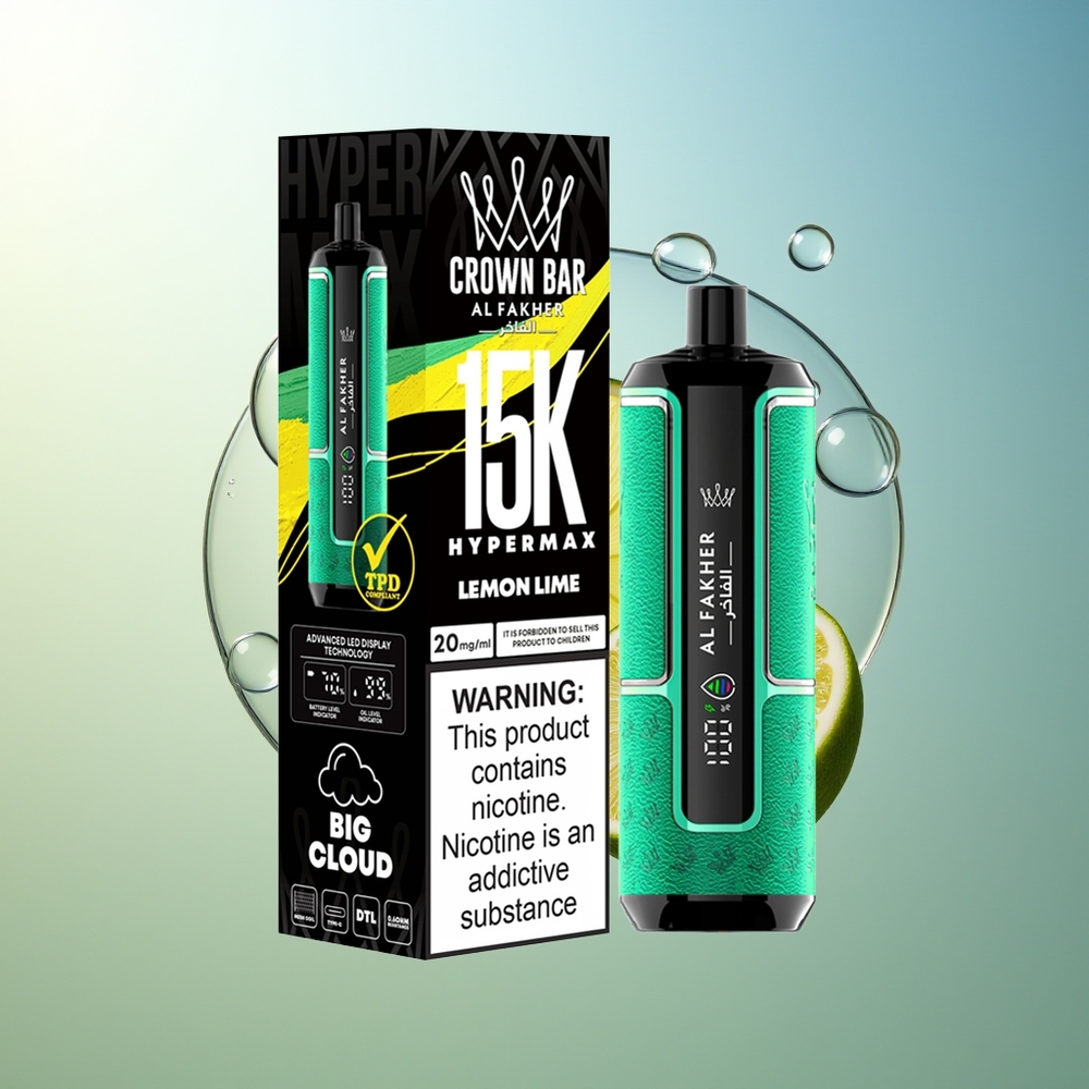 Al Fakher Crown Bar 15K Ipermax Limone Lime Portatile 600mAh