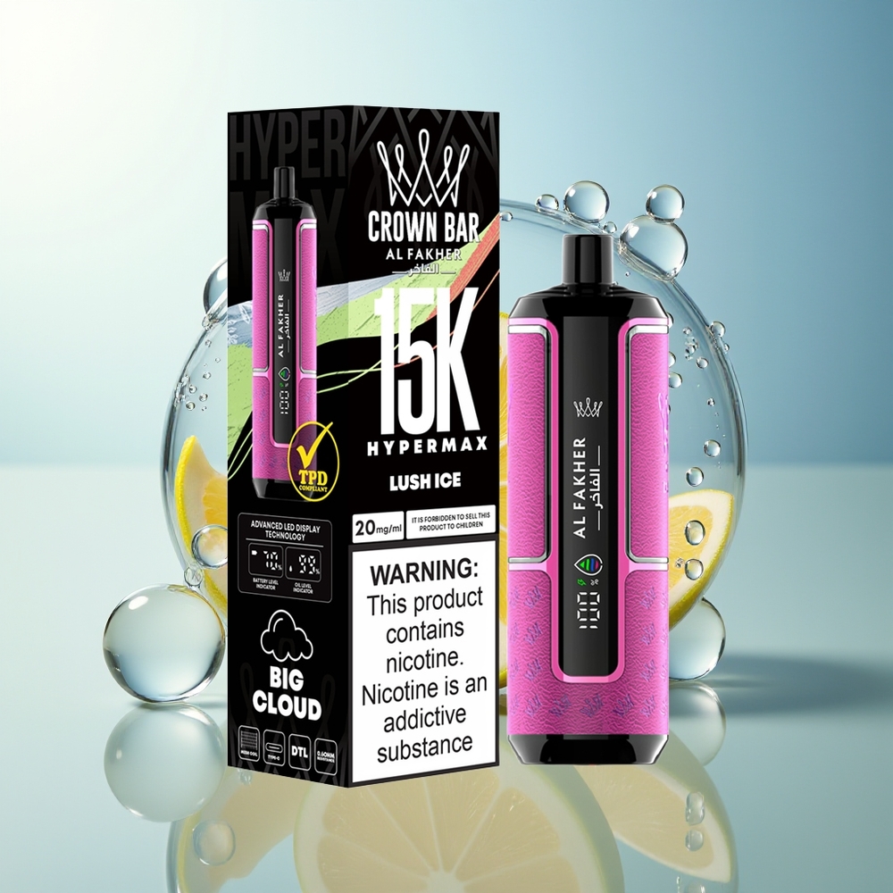 Al Fakher Crown Bar 15K Ipermax Ultra Portatile E-Liquido Ghiaccio Rigoglioso