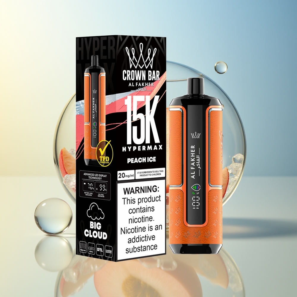 Al Fakher Crown Bar 15K Pesca Ghiaccio ipermax Portatile 600mAh