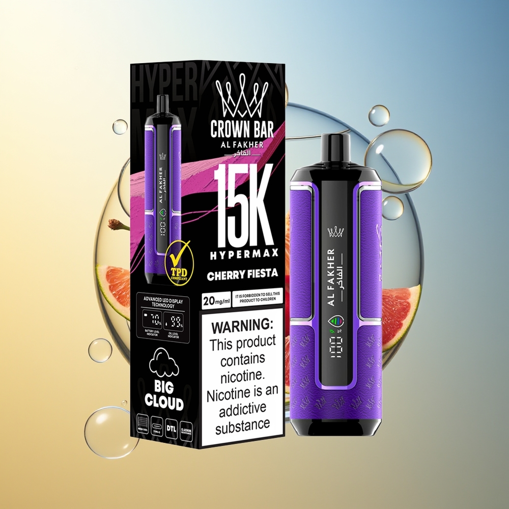 Al Fakher Crown Bar 15K Portatile Ciliegia Fiesta