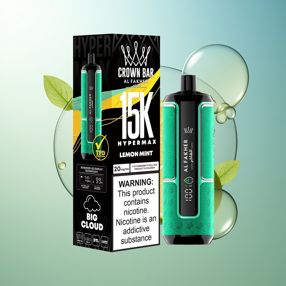 Al Fakher Crown Bar 15K ipermax Monouso Kit Limone Menta 22ml 600mAh