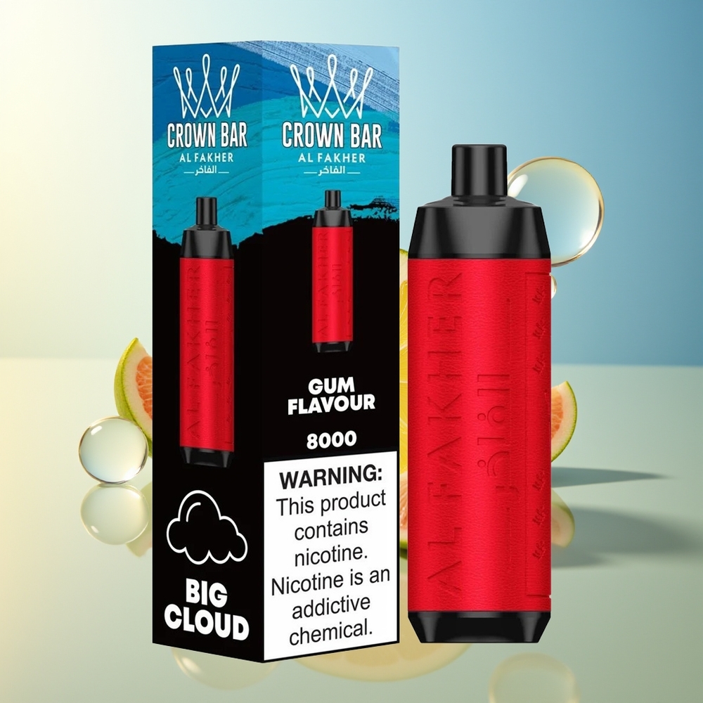 Al Fakher Crown Bar 8000 Cristallo Gomma Aromatizzata 18ml USB Type-C