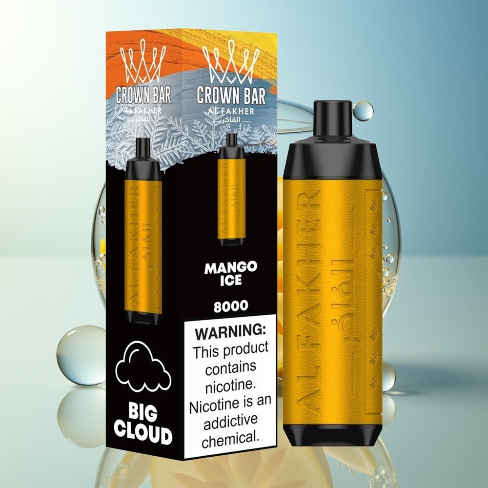 Al Fakher Crown Bar 8000 Cristallo Mango Ghiaccio 18ml USB Type-C