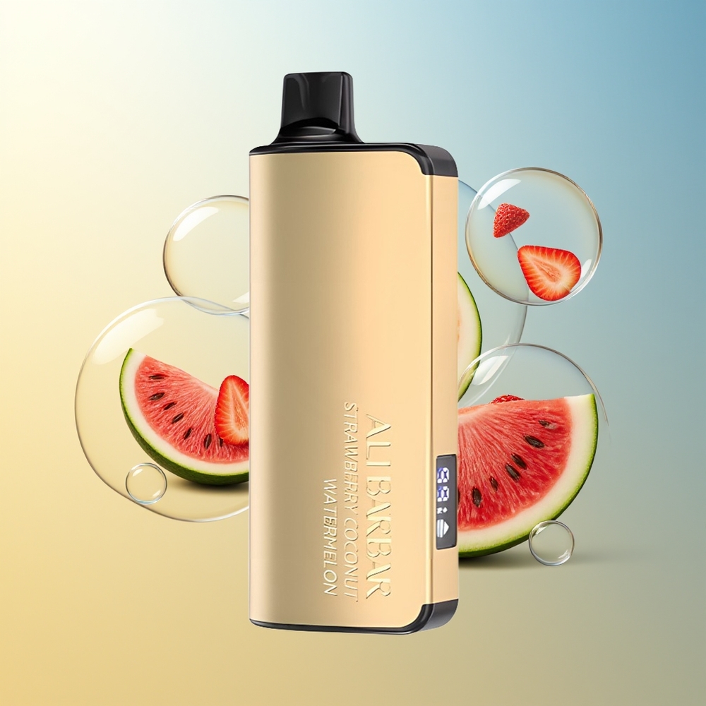 Alibarbar Ingot 9000 Puff Fragola Cocco Anguria 22ml LED Display