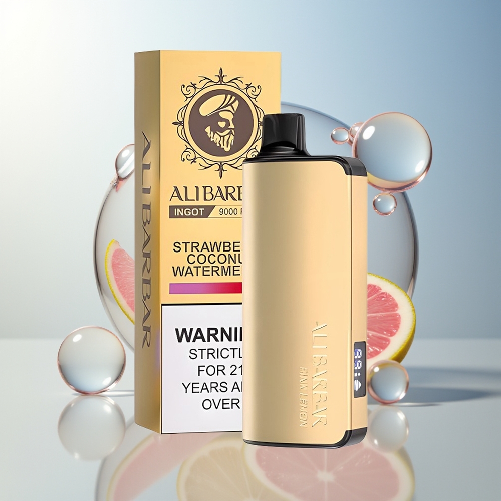 Alibarbar Ingot 9000 Puff Limone Rosa E-liquid 22ml LED Display