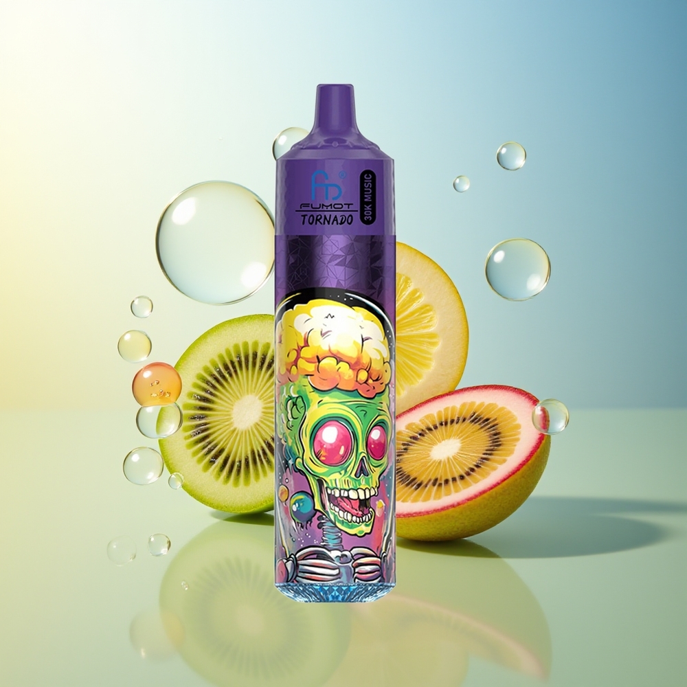 Fumot RandM Tornado 30000 Tiri Kiwi Frutto della Passione Guava 30mL LED
