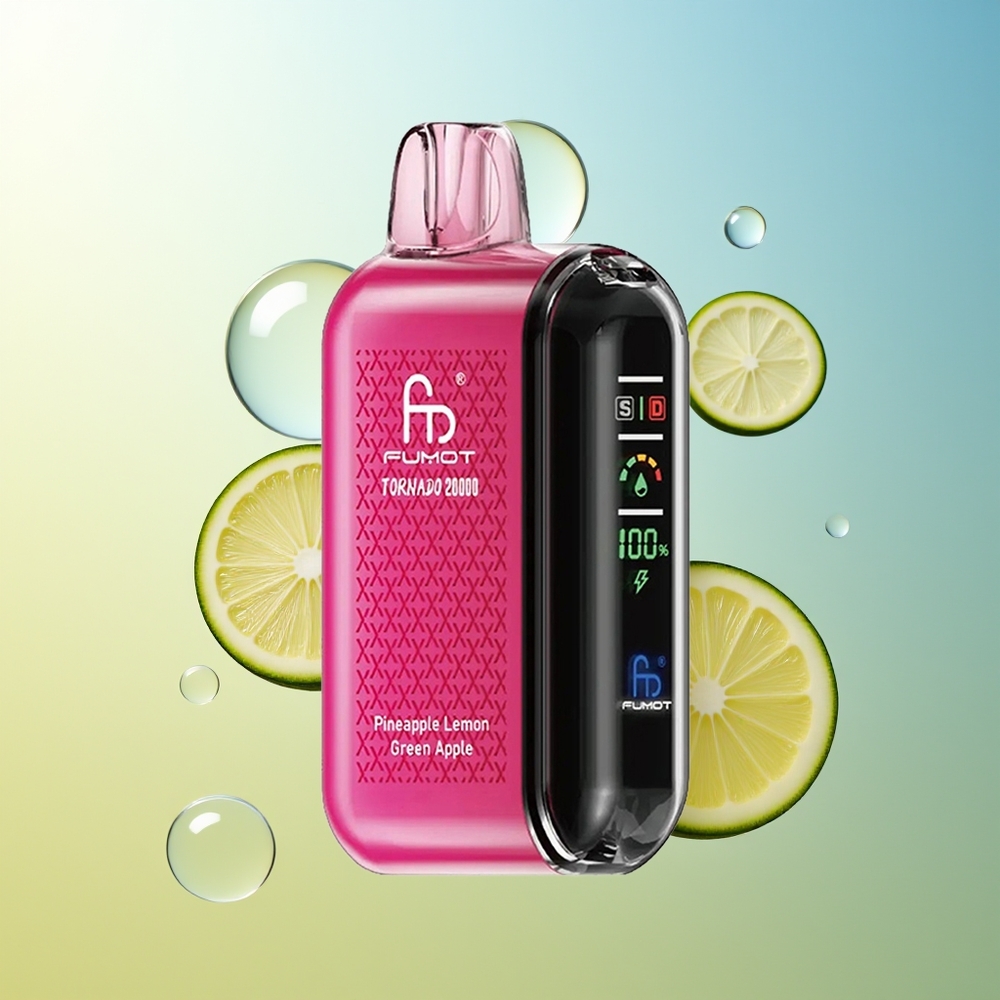 Fumot Tornado 20000 Puff Ananas Limone Mela Verde Dual Mesh Coil Smart Display