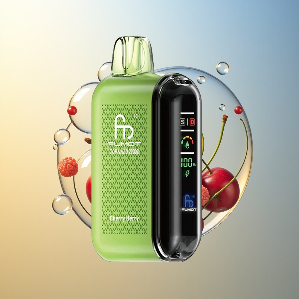 Fumot Tornado 20000 Puff Ciliegia-Bacca Dual Mesh Smart Display