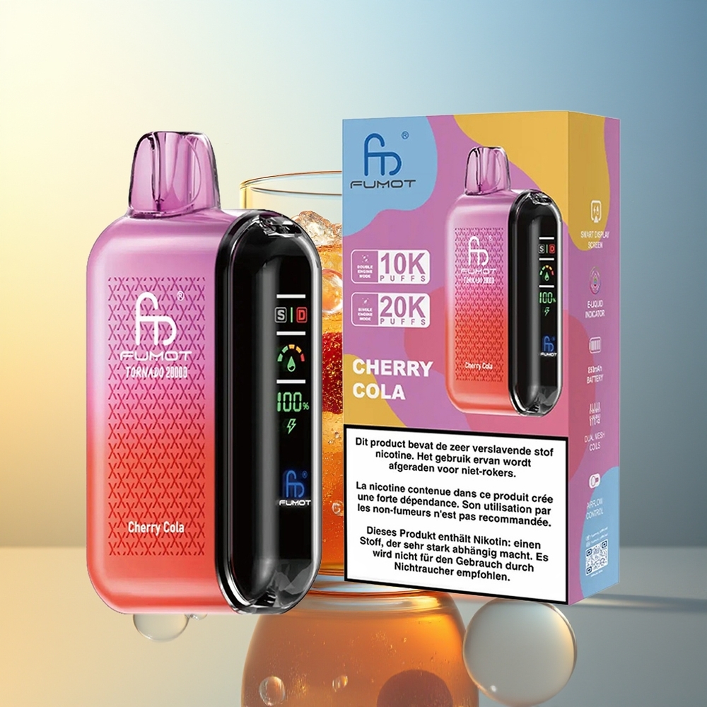 Fumot Tornado 20000 Puff Ciliegia Cola Dual Mesh Smart Display