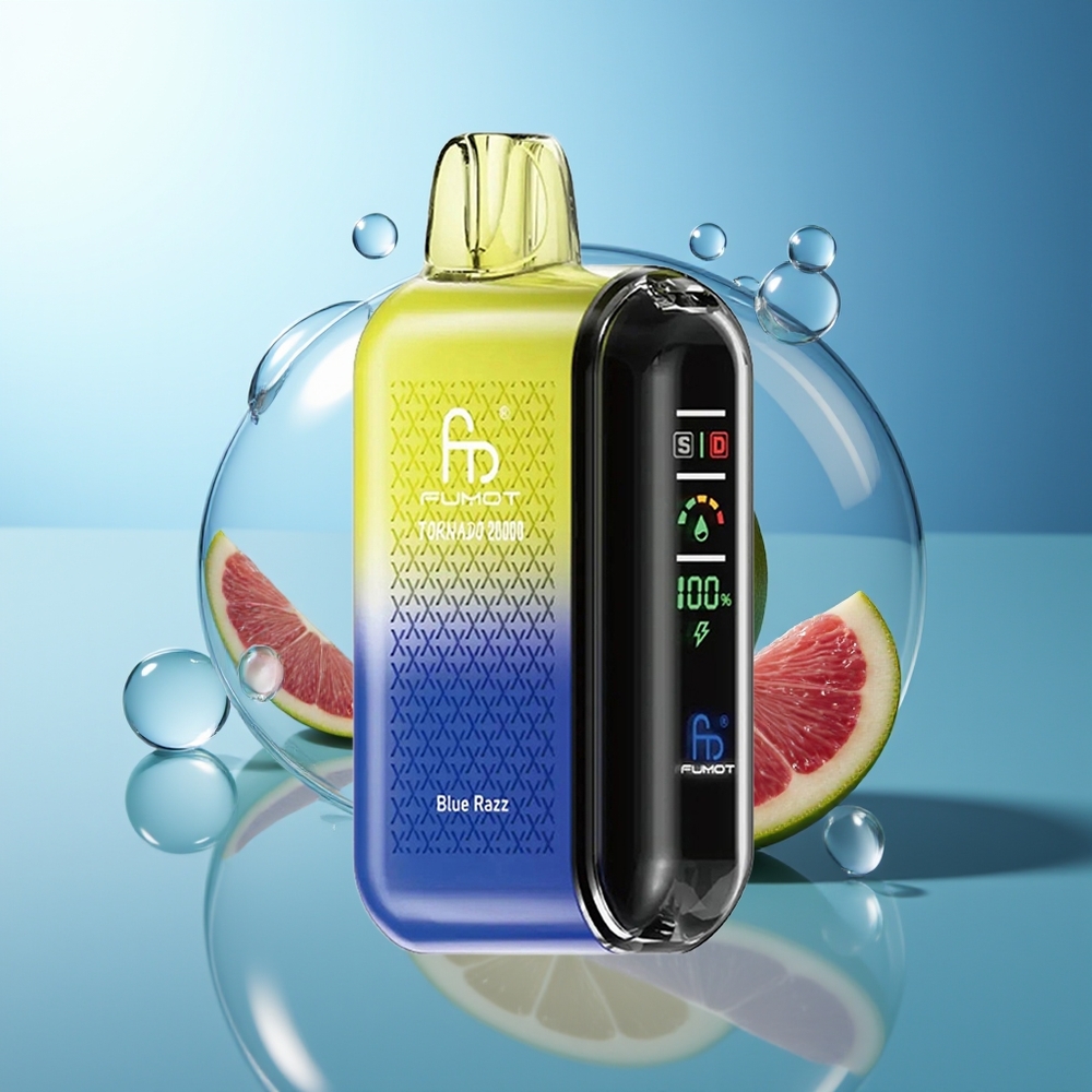 Fumot Tornado 20000 Puff Dual Mesh Blue Razz Display Intelligente