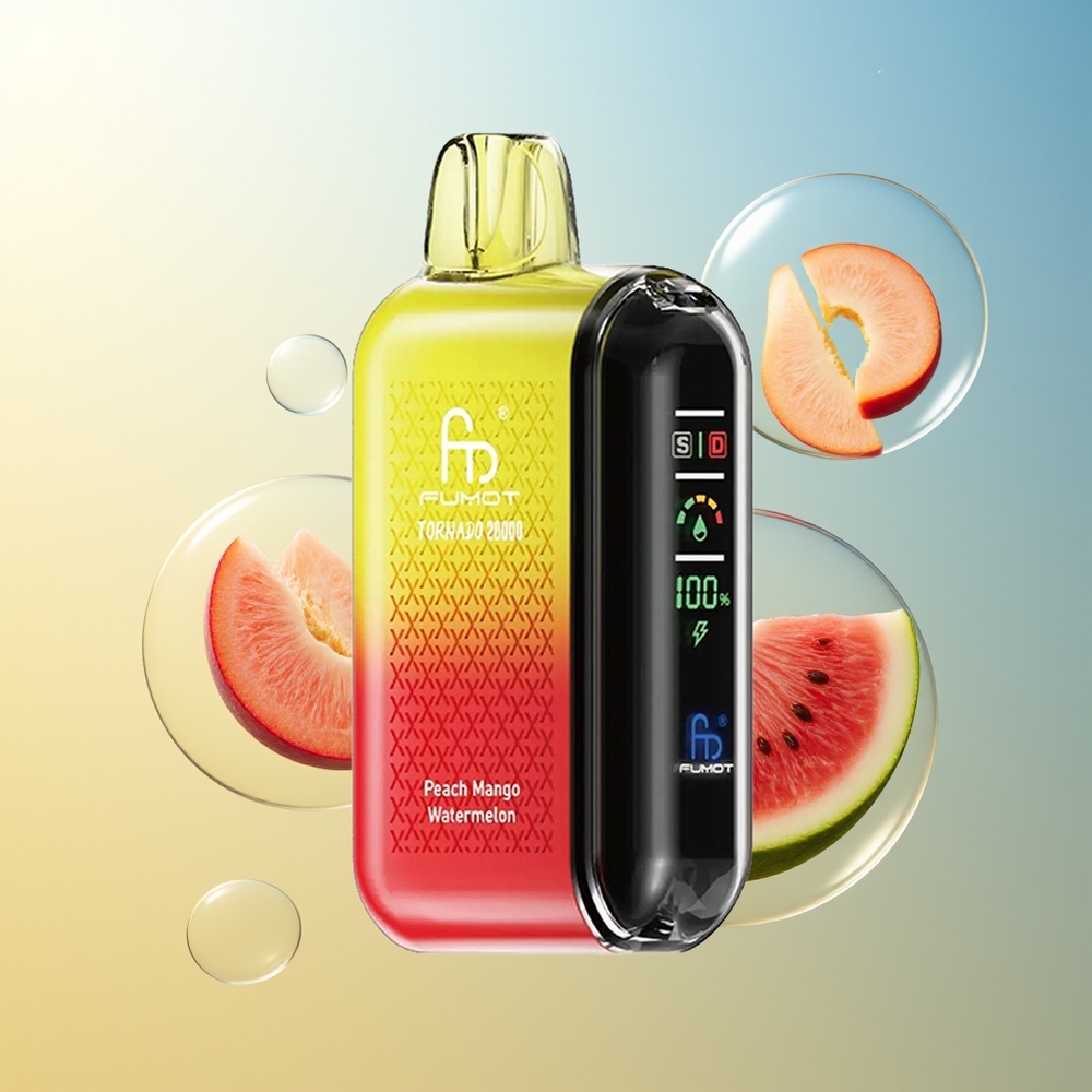 Fumot Tornado 20000 Puff Dual Mesh Coil Pesca Mango Anguria Smart Display