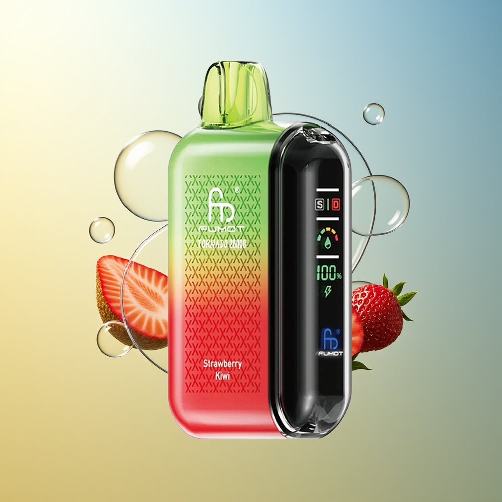 Fumot Tornado 20000 Puff Fragola Kiwi Dual Mesh Smart Display
