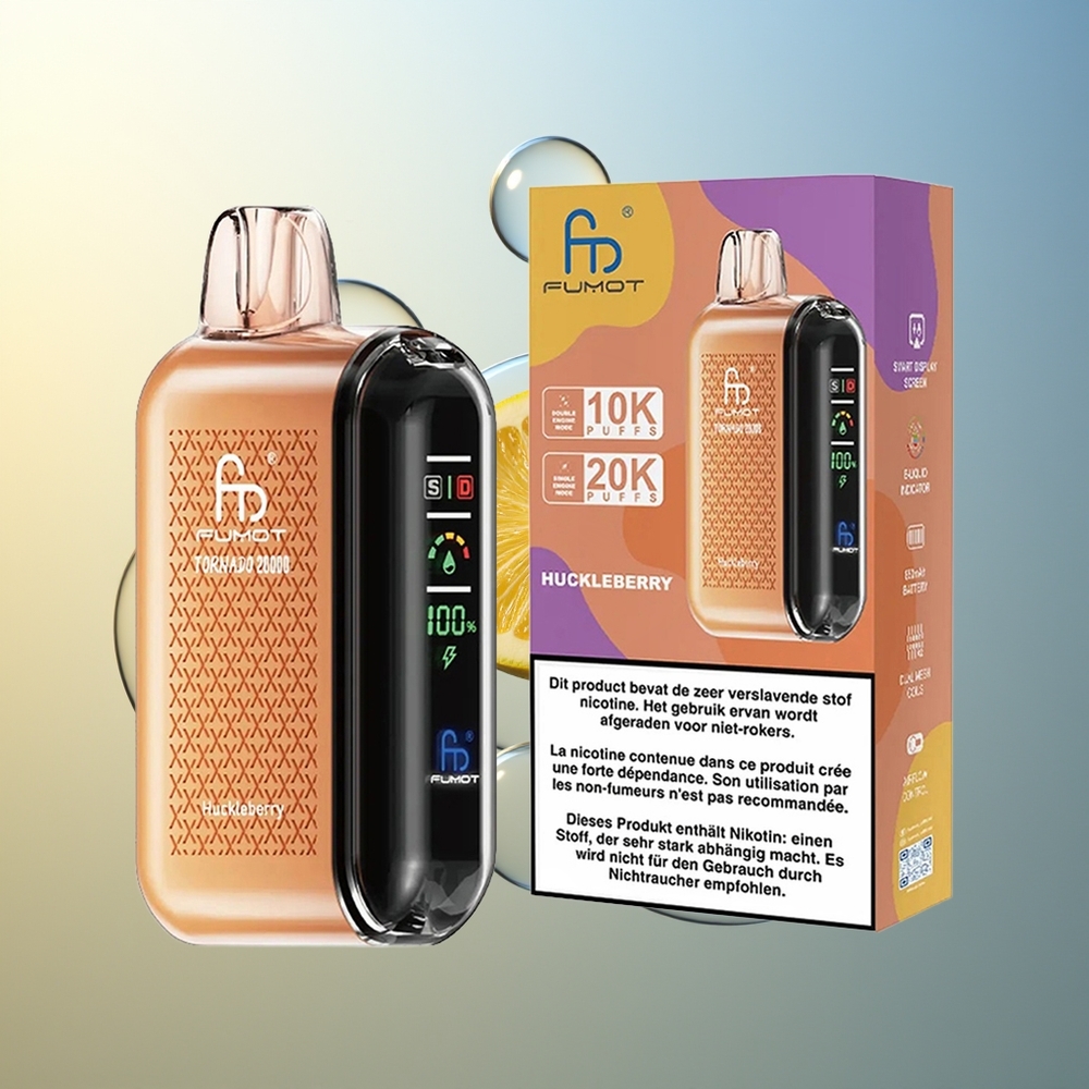 Fumot Tornado 20000 Puff Mirtillo Nero Dual Mesh Smart Display