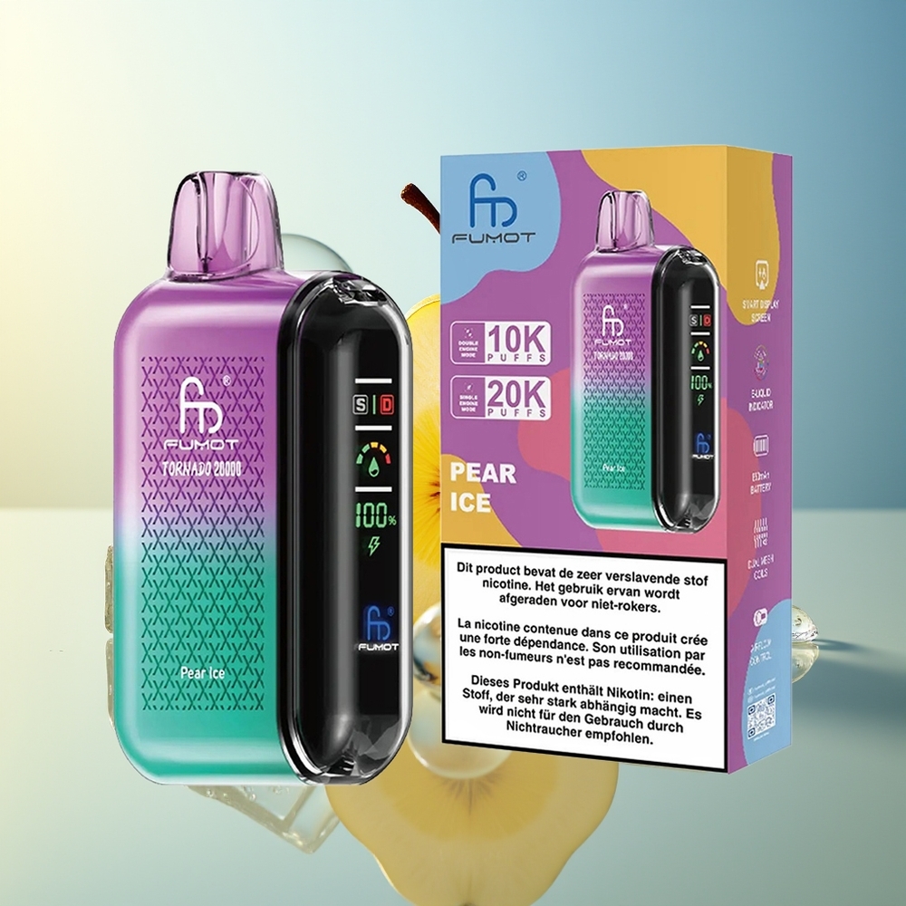 Fumot Tornado 20000 Puff Pera Ghiaccio Dual Mesh Smart Display