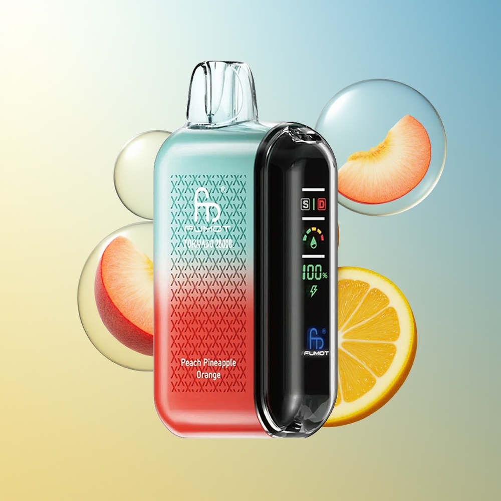 Fumot Tornado 20000 Puff Pesca Ananas Arancia Dual Mesh Coil Smart Display