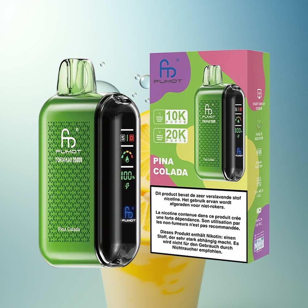 Fumot Tornado 20000 Puff Pina Colada Dual Mesh Smart Display
