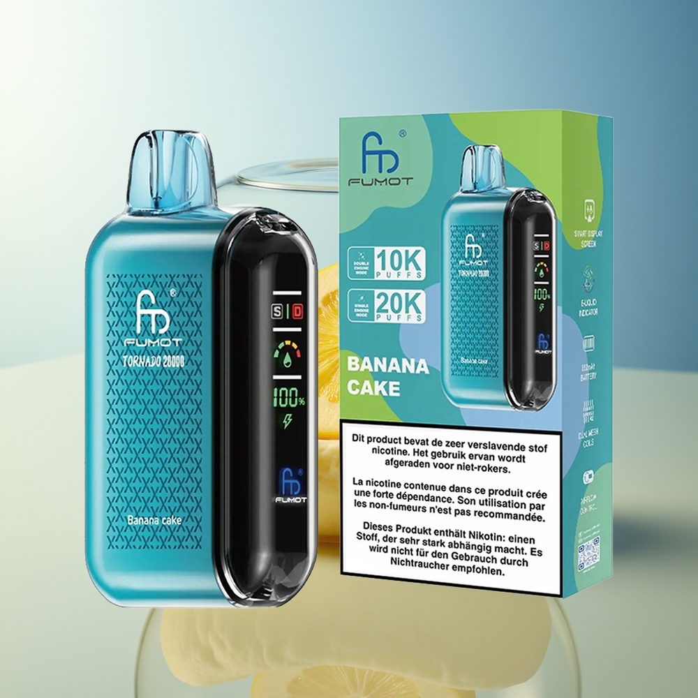 Fumot Tornado 20000 Puff Torta di Banana Doppia Bobina Smart Display