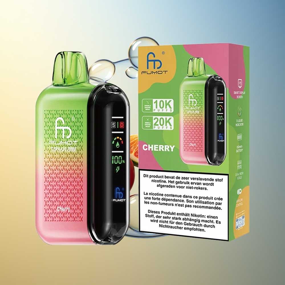 Fumot Tornado 20000 Puffs Ciliegia Dual Mesh Smart Display