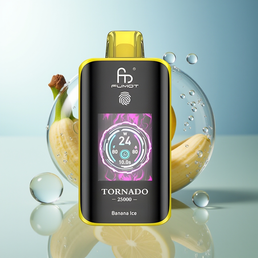 Fumot Tornado 25000 Puff Banana Ghiaccio Schermo HD Batteria Ricaricabile 700mAh