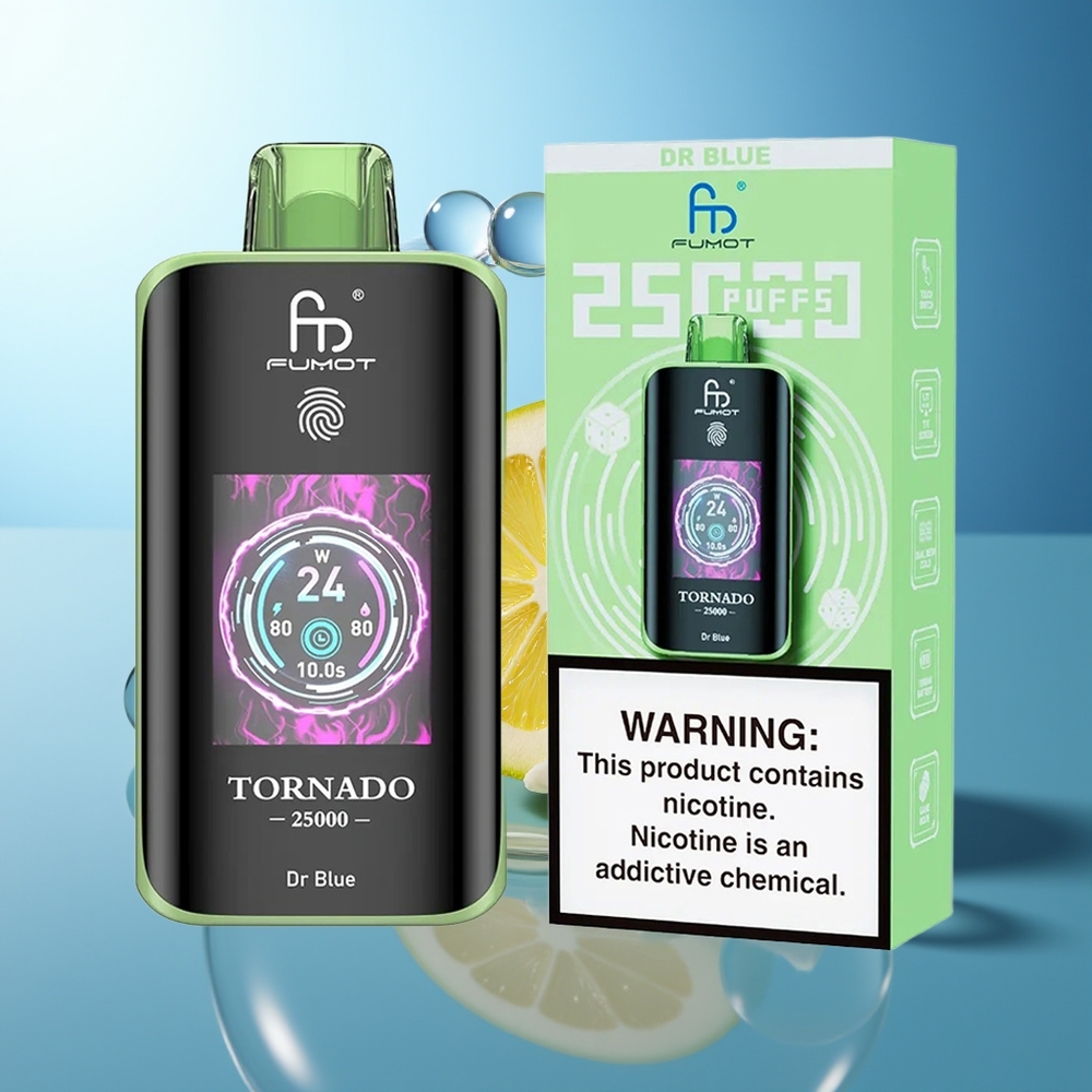 Fumot Tornado 25000 Puff Blu Dottore Schermo HD Batteria Ricaricabile 700mAh