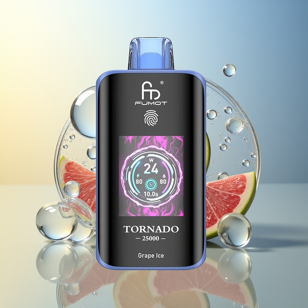 Fumot Tornado 25000 Puff Ghiaccio d'Uva HD Screen Type-C
