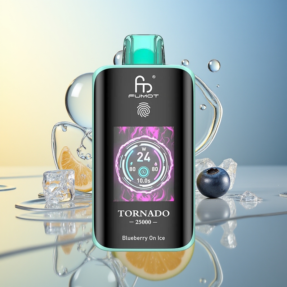 Fumot Tornado 25000 Puff Mirtillo Ghiacciato con HD Screen e Type-C