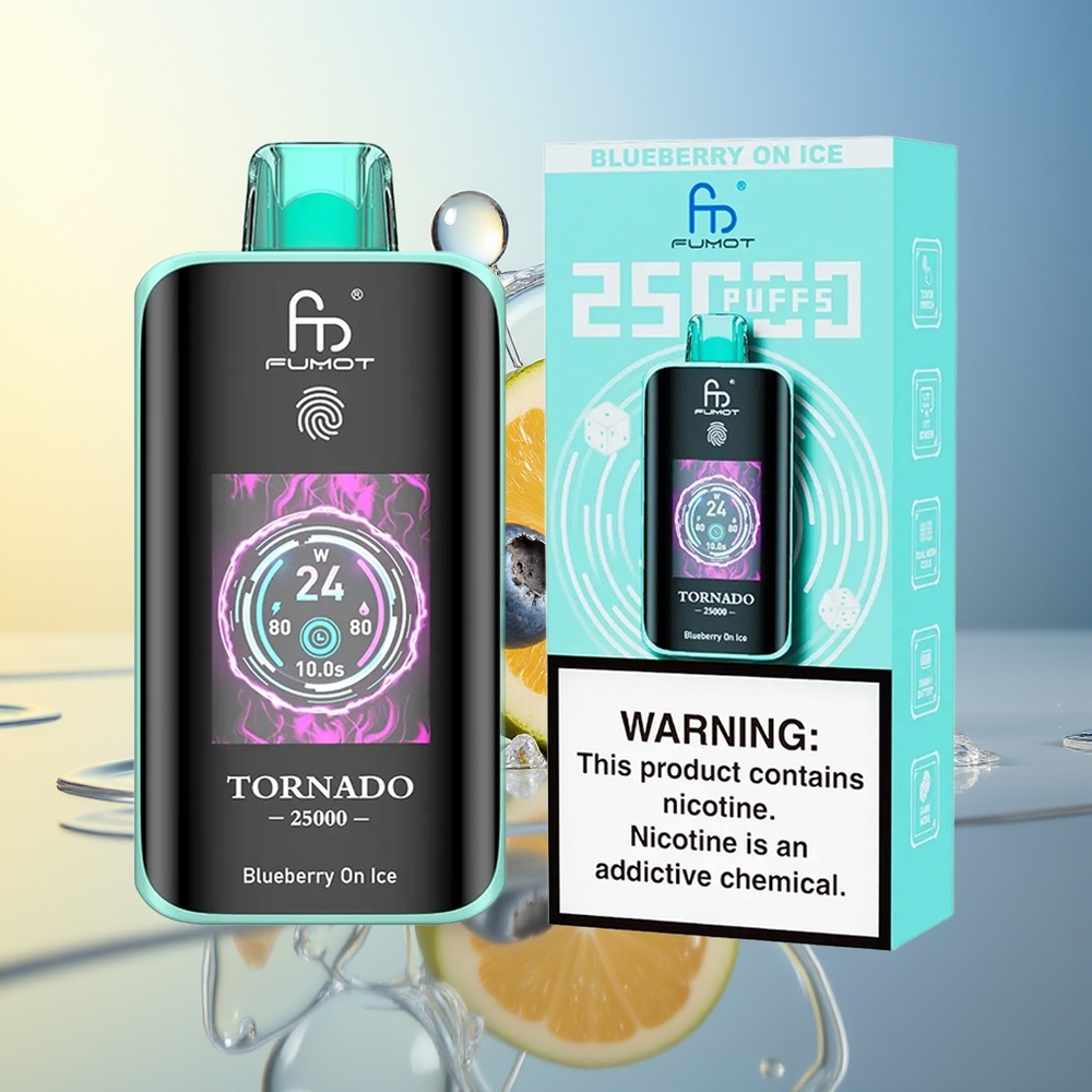 Fumot Tornado 25000 Puff Mirtillo Ghiacciato con HD Screen e Type-C