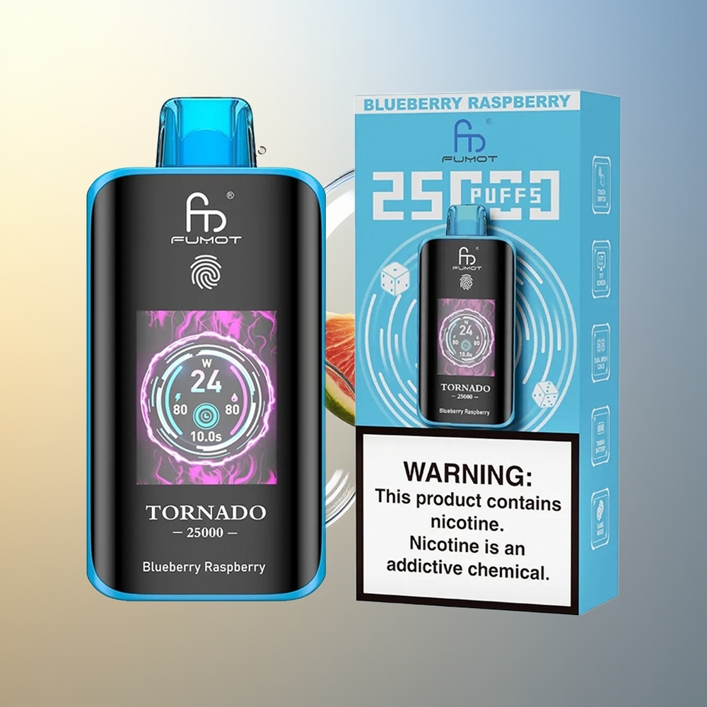 Fumot Tornado 25000 Puff Mirtillo Lampone Ricaricabile 20ml