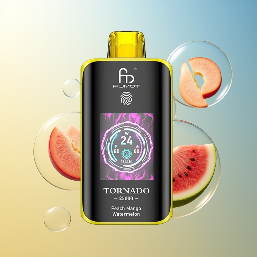 Fumot Tornado 25000 Puff Pesca Mango Anguria HD Screen 700mAh Ricaricabile