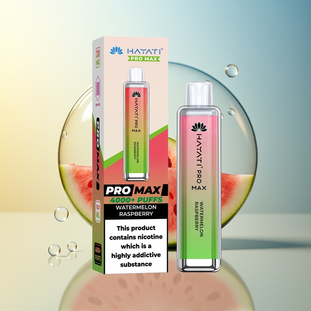 Hayati Pro Max 4000 Puff Anguria Lampone Ricaricabile a LED