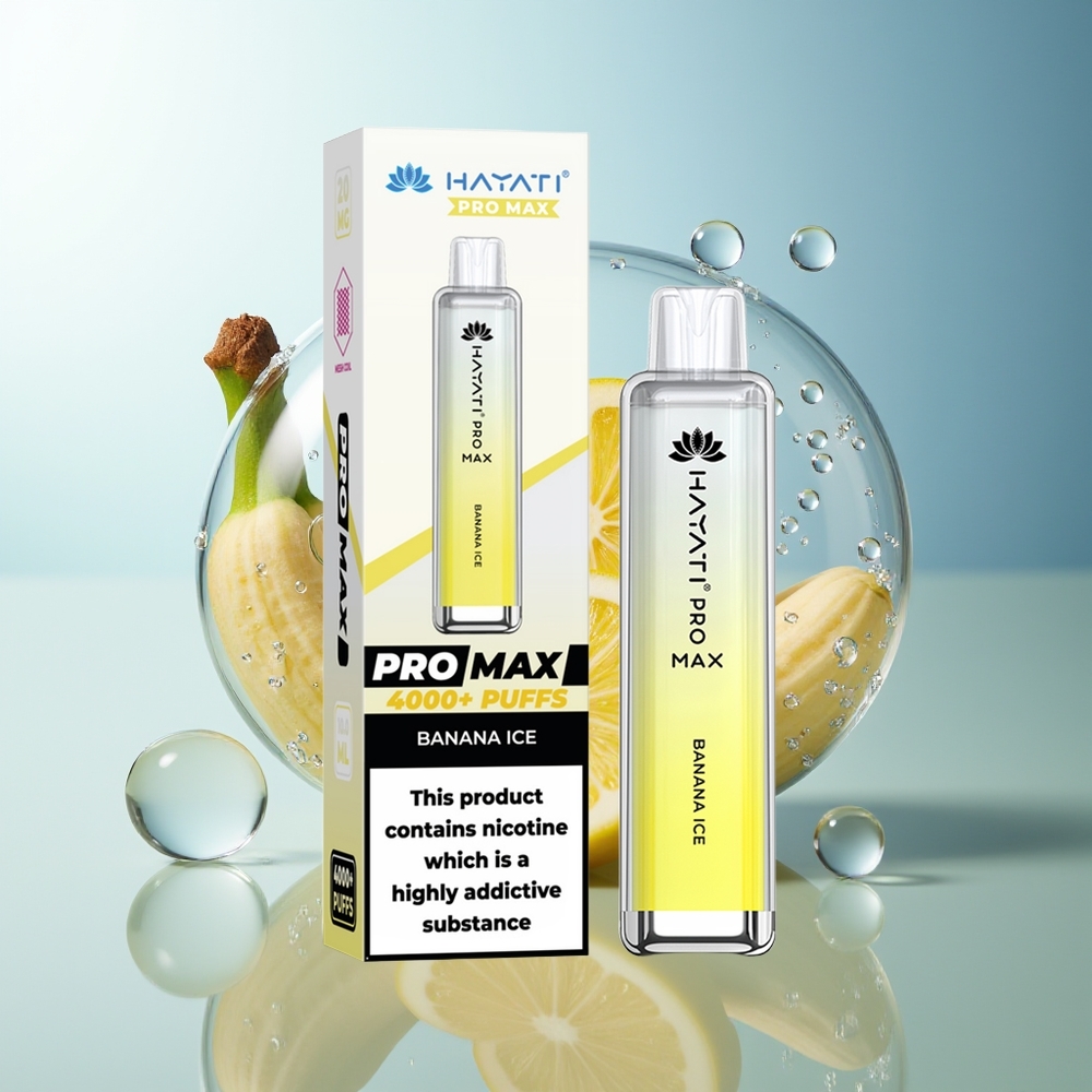 Hayati Pro Max 4000 Puff Banana Ghiaccio Dual Coil Ricaricabile