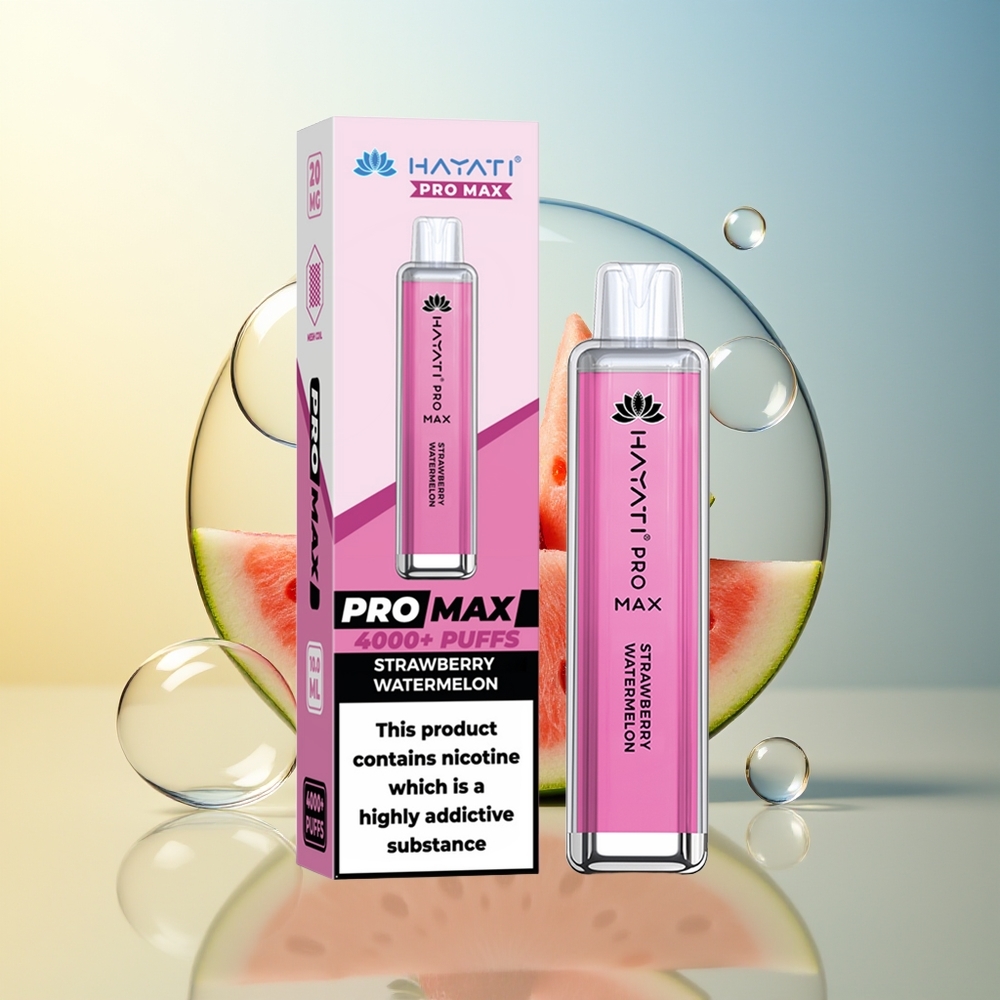 Hayati Pro Max 4000 Puff Fragola Anguria Dual 1.1 Ohm Mesh Coil Ricaricabile