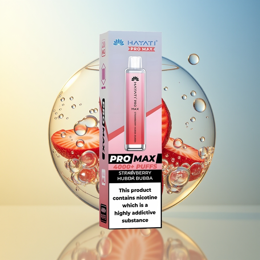 Hayati Pro Max 4000 Puff Fragola Hubba Bubba Dual Coil Ricaricabile