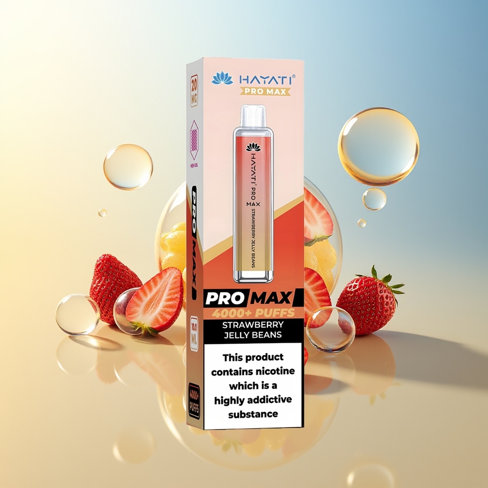Hayati Pro Max 4000 Puff Fragola Jelly Beans Ricaricabile LED