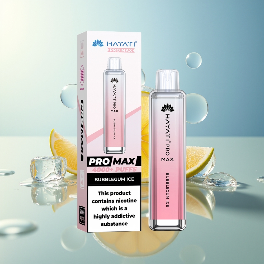 Hayati Pro Max 4000 Puff Ghiaccio Bubblegum Dual Coil Ricaricabile