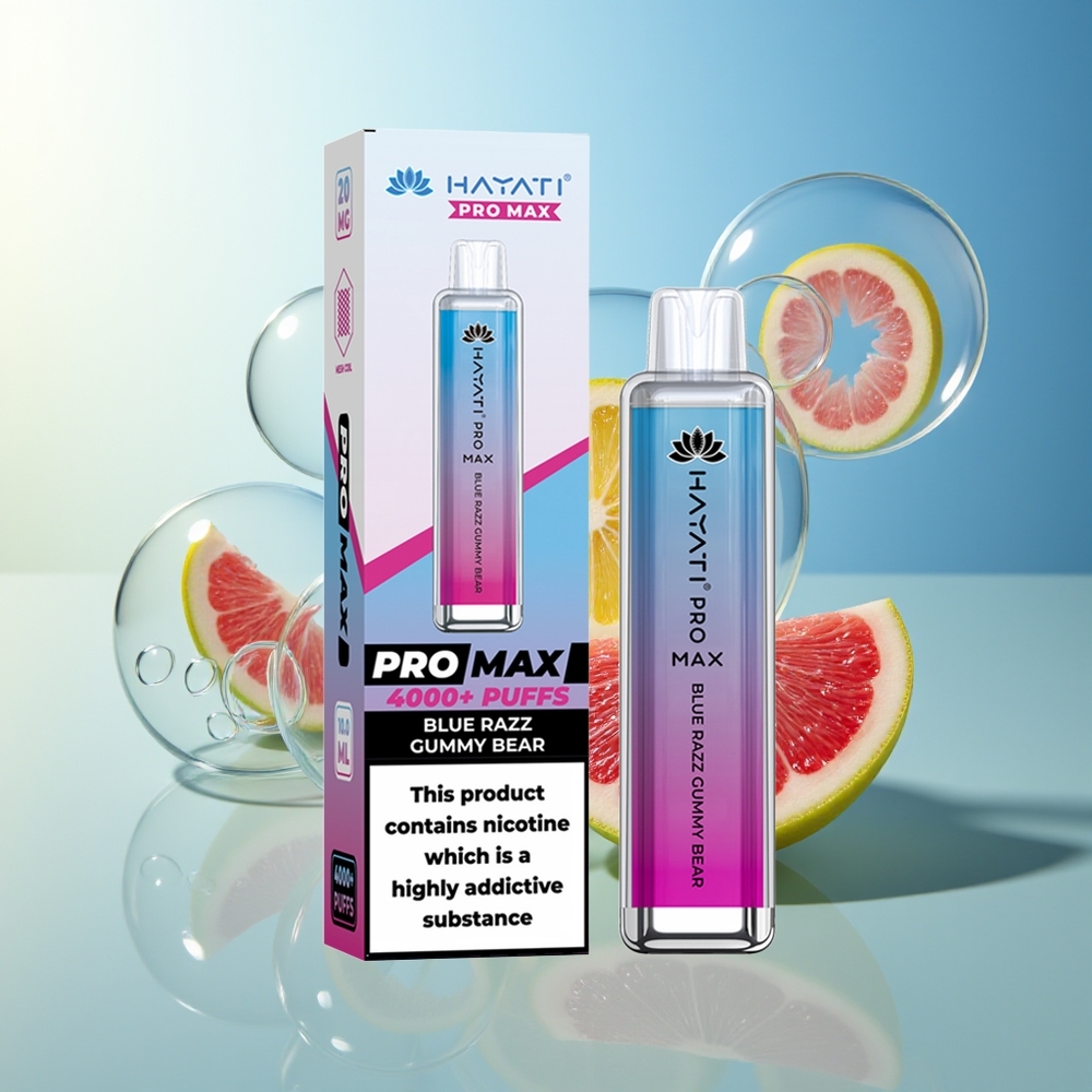 Hayati Pro Max 4000 Puff Gummy Bear Mirtillo Ricaricabile 1400mAh