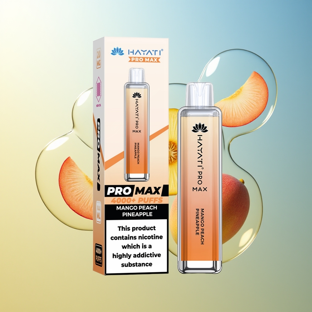 Hayati Pro Max 4000 Puff Mango Pesca Ananas Dual Coil Ricaricabile