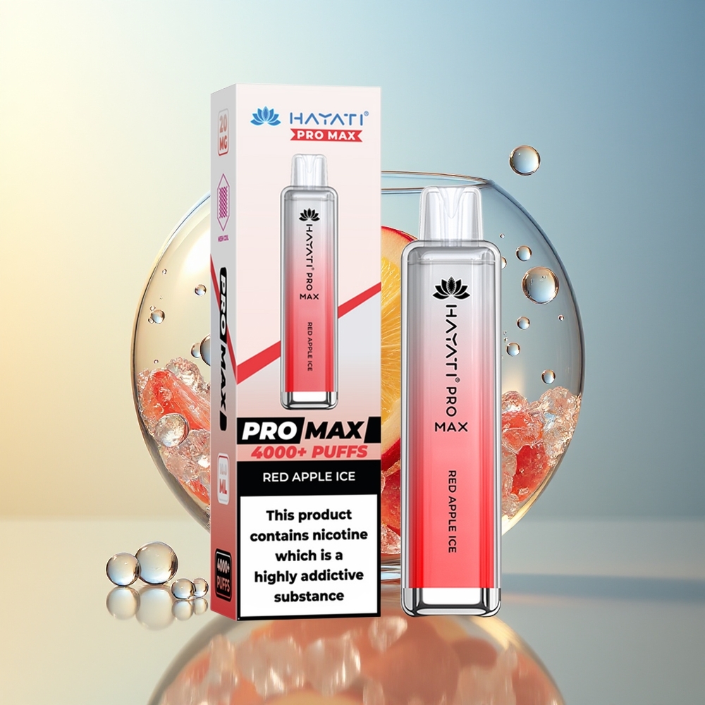 Hayati Pro Max 4000 Puff Mela Rossa Ghiaccio Dual 1.1 Ohm Mesh 1400mAh