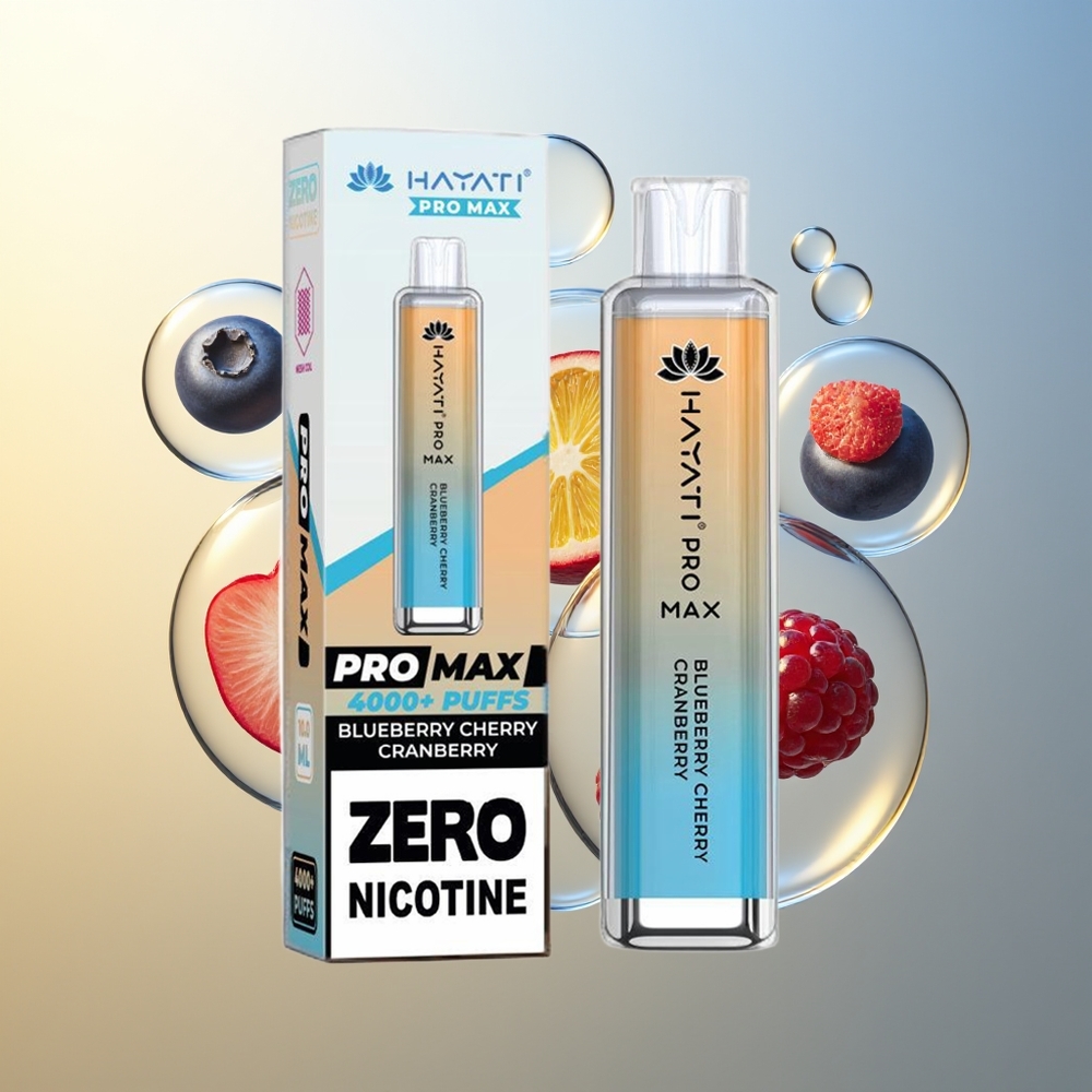 Hayati Pro Max 4000 Puff Mirtillo Ciliegia Mirtillo Rosso Dual Coil Ricaricabile