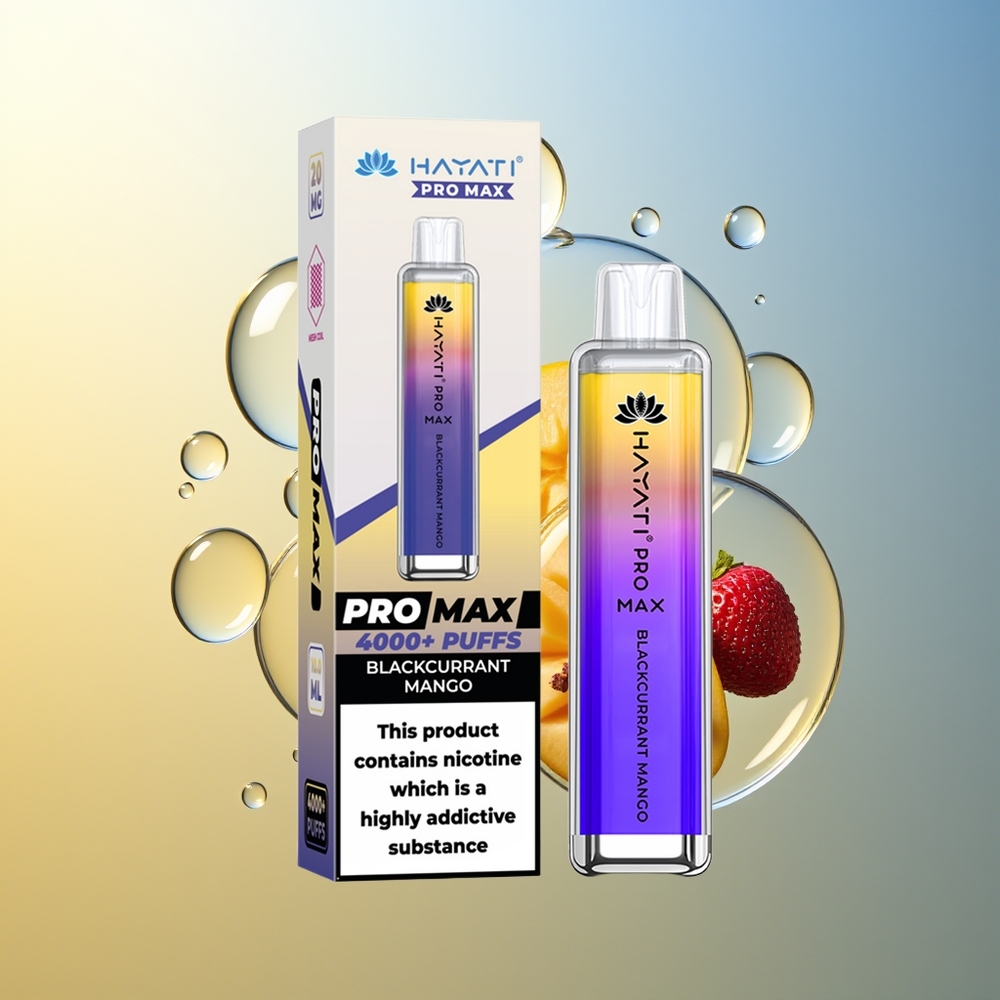 Hayati Pro Max 4000 Puff Mirtillo Nero Mango Ricaricabile 5% Nicotina
