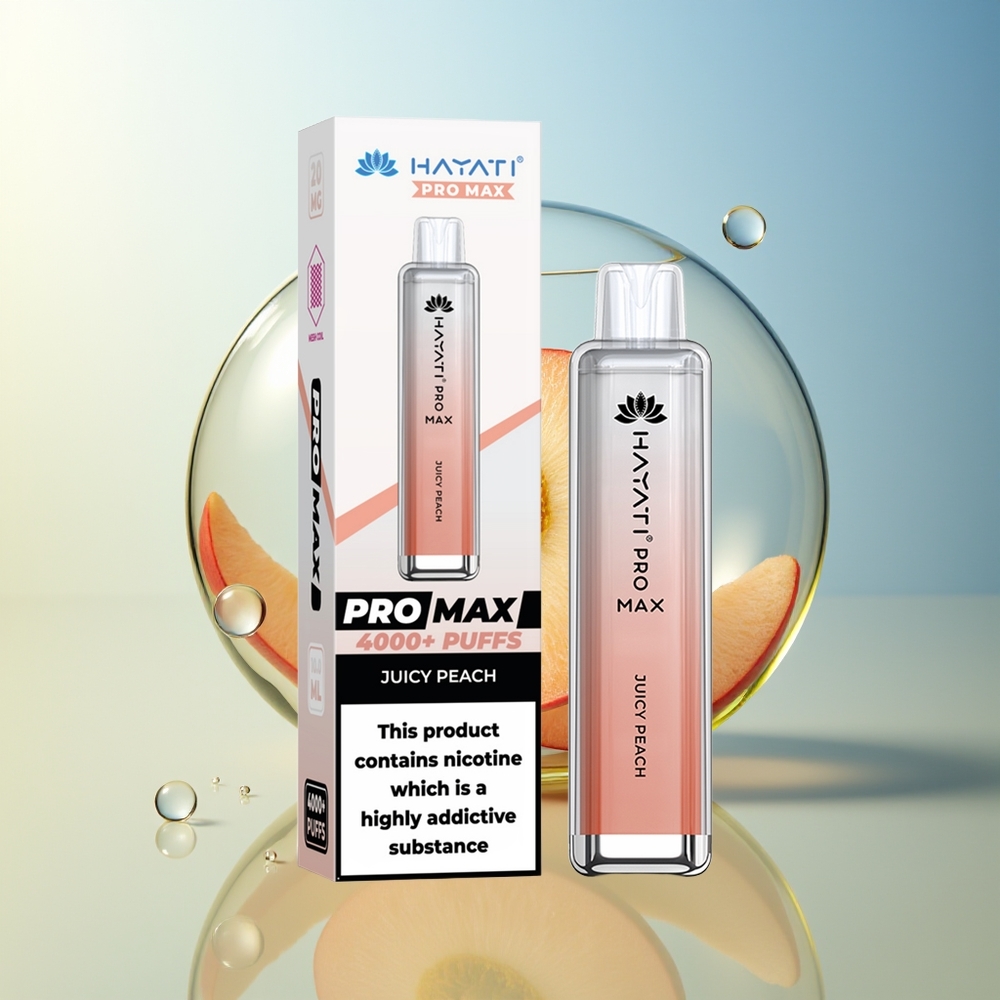Hayati Pro Max 4000 Puff Pesca Succosa LED Ricaricabile