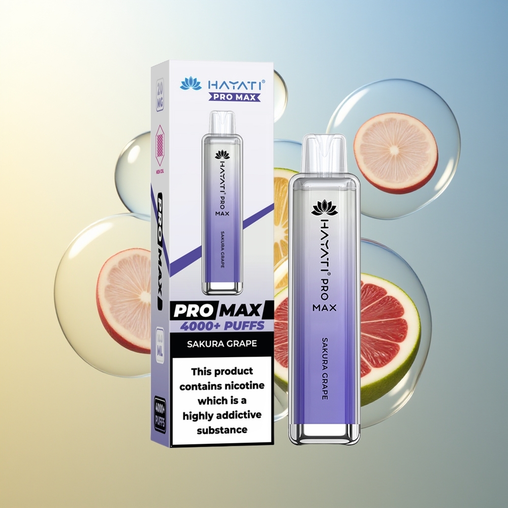 Hayati Pro Max 4000 Puff Sakura Uva Ricaricabile a LED