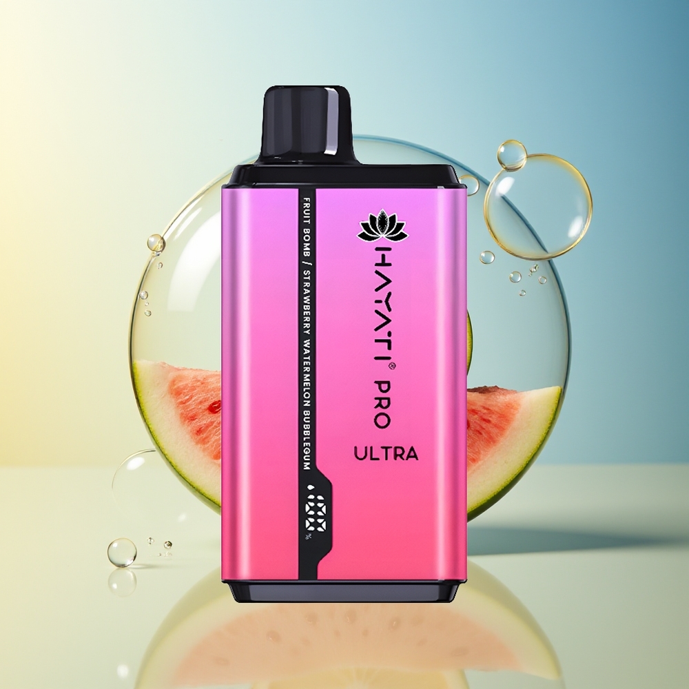 Hayati Pro Ultra 15000 Puff Bomba di Frutta Fragola' Anguria Bubblegum 2 12ml 2%