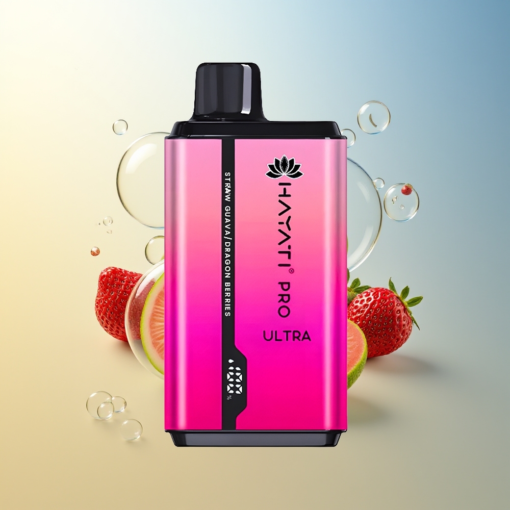 Hayati Pro Ultra 15000 Puff Fragola Guava Bacche di Drago Doppio 12ml